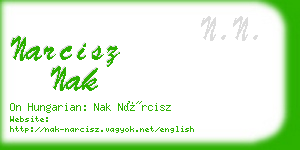 narcisz nak business card